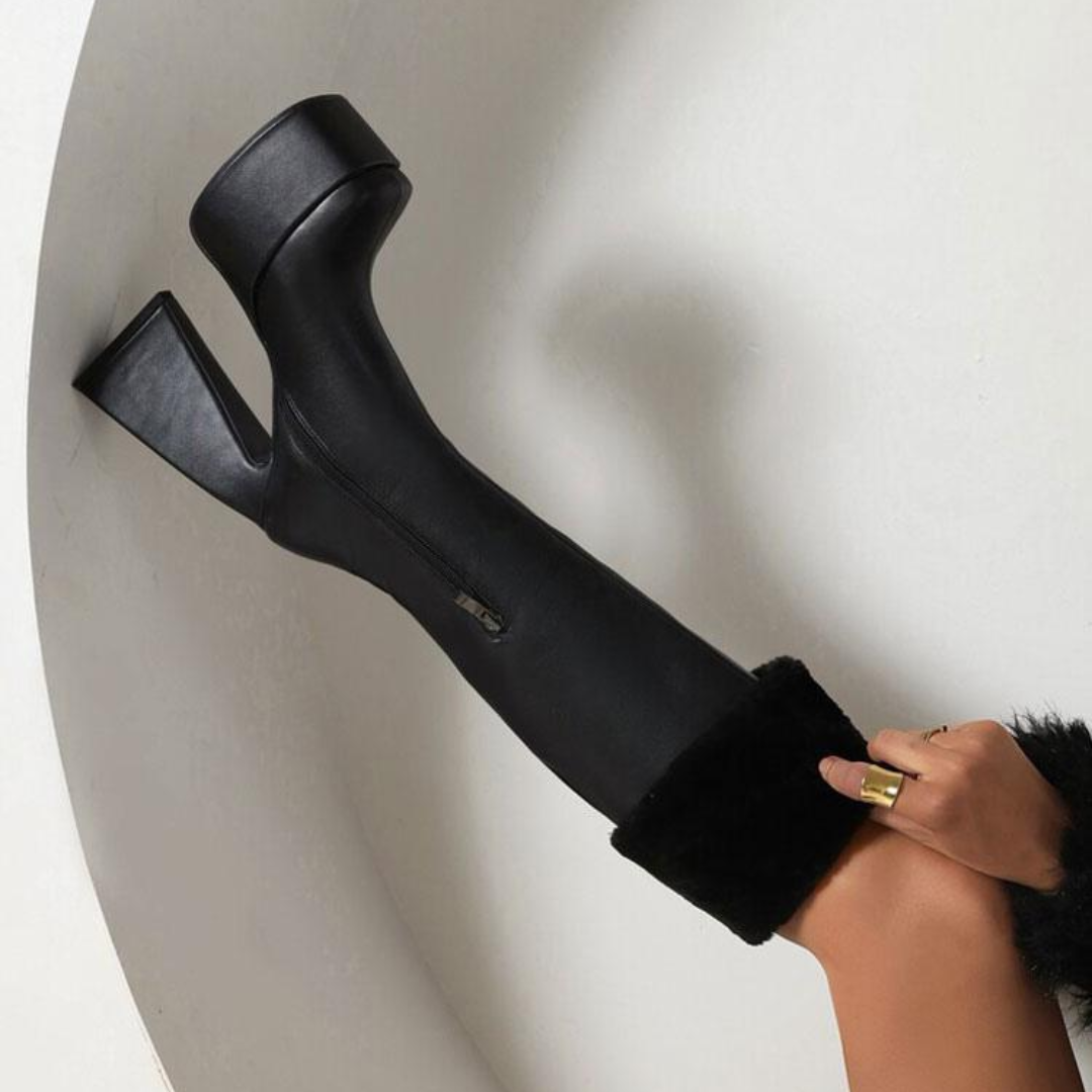 Jackie Platform Fur Lined Boots (Made to Order)