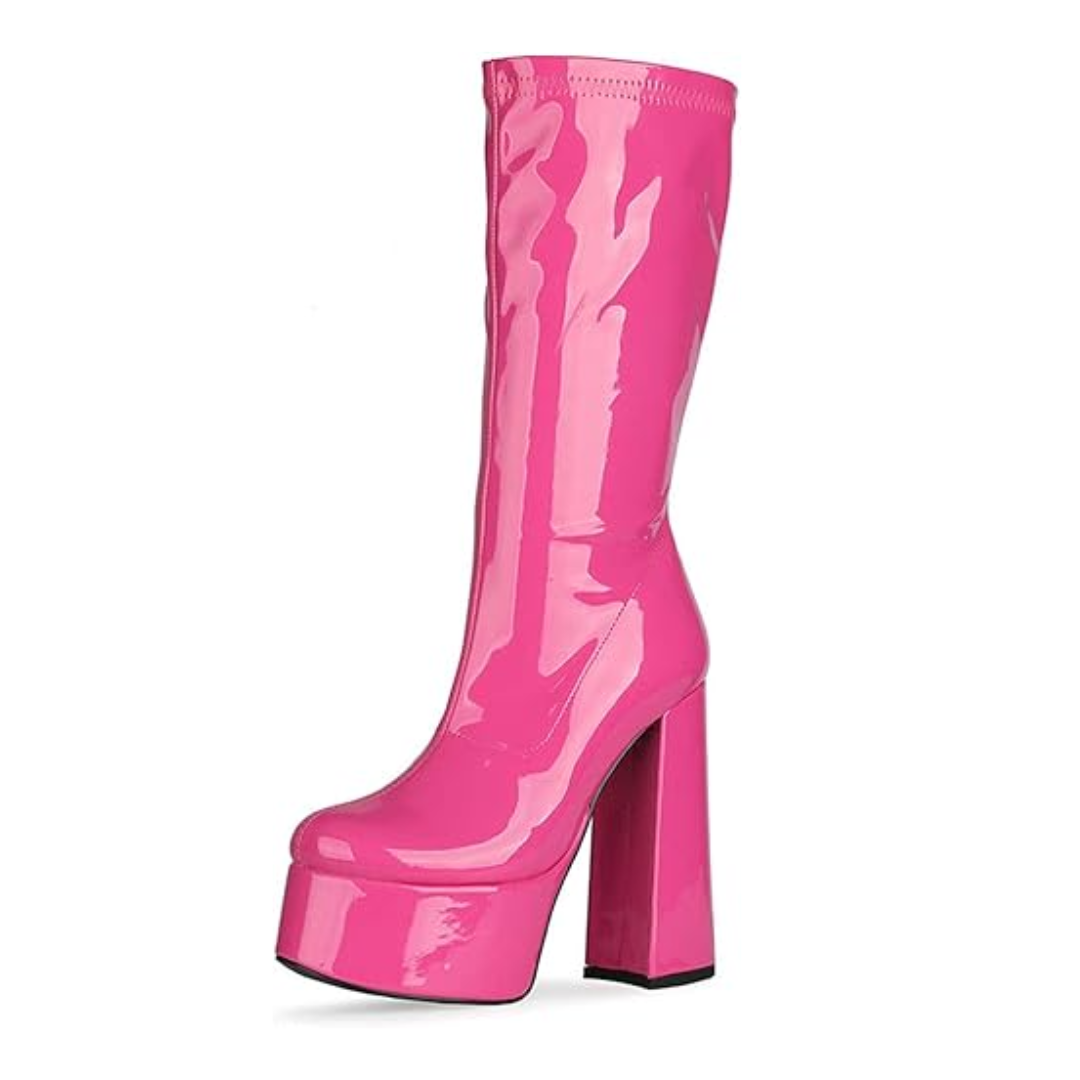 Twiggy Black Platform Gogo Boots – Nectarine Dreams LLC