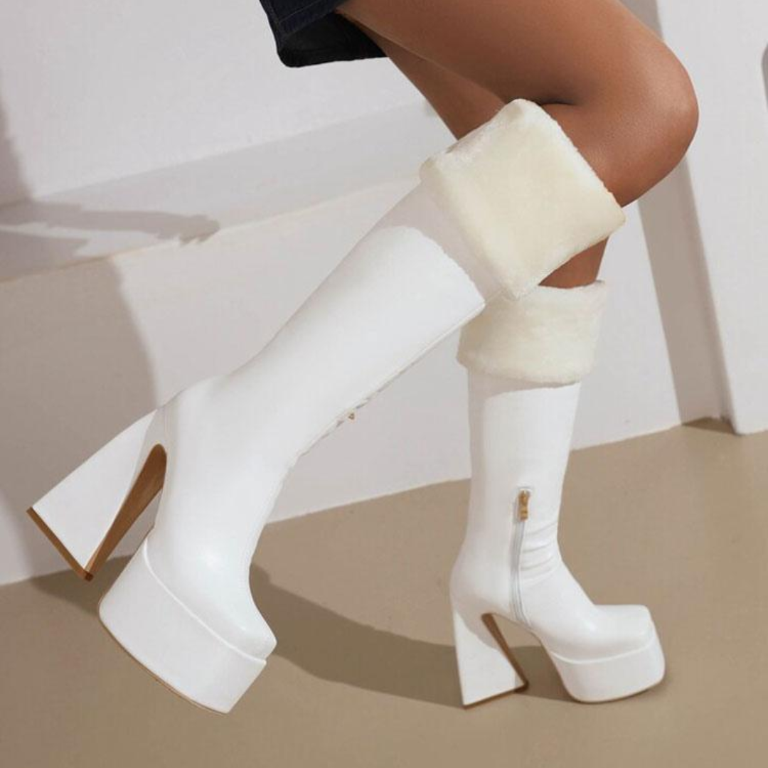 Jackie Platform Fur Lined Boots (Made to Order)