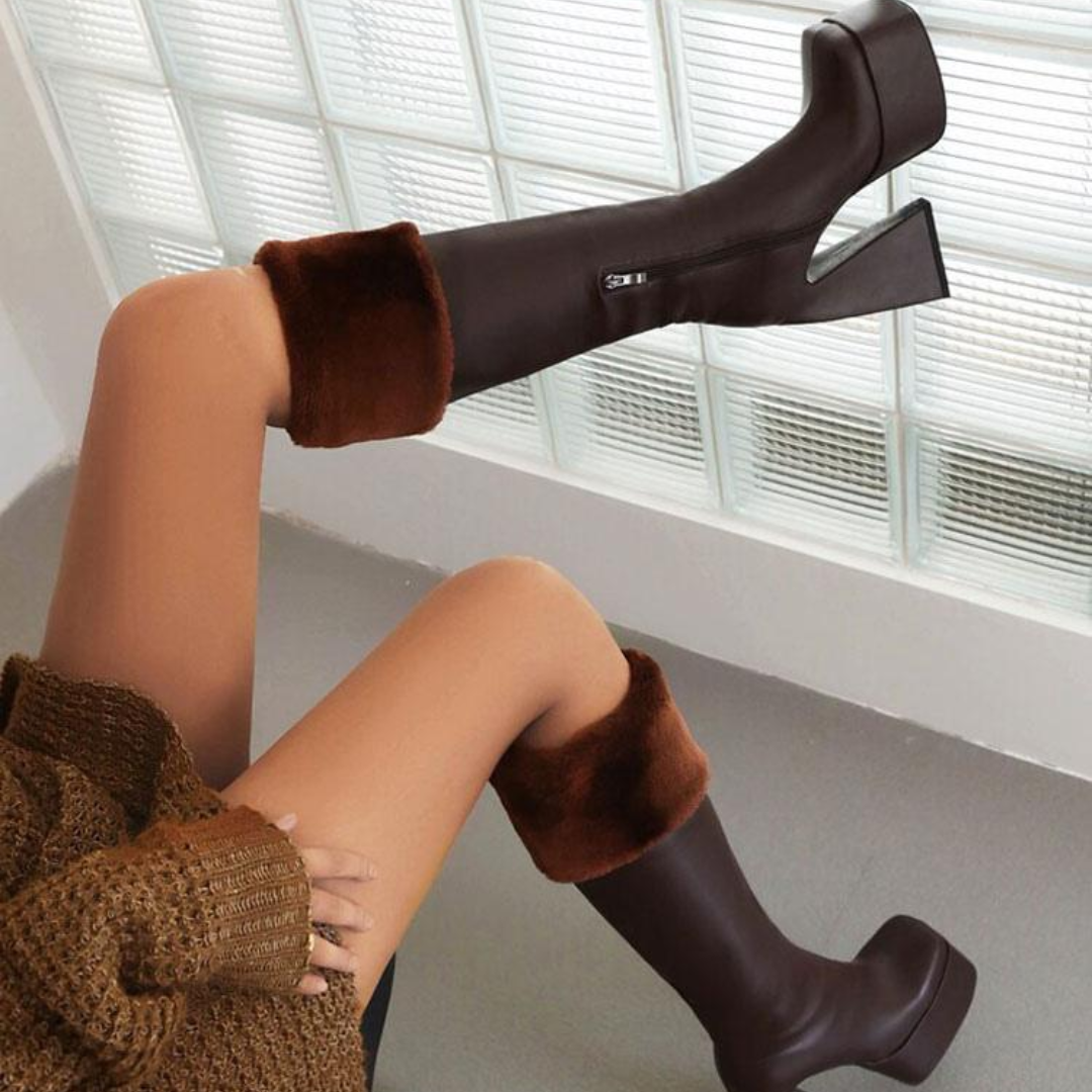 Jackie Platform Fur Lined Boots (Made to Order)