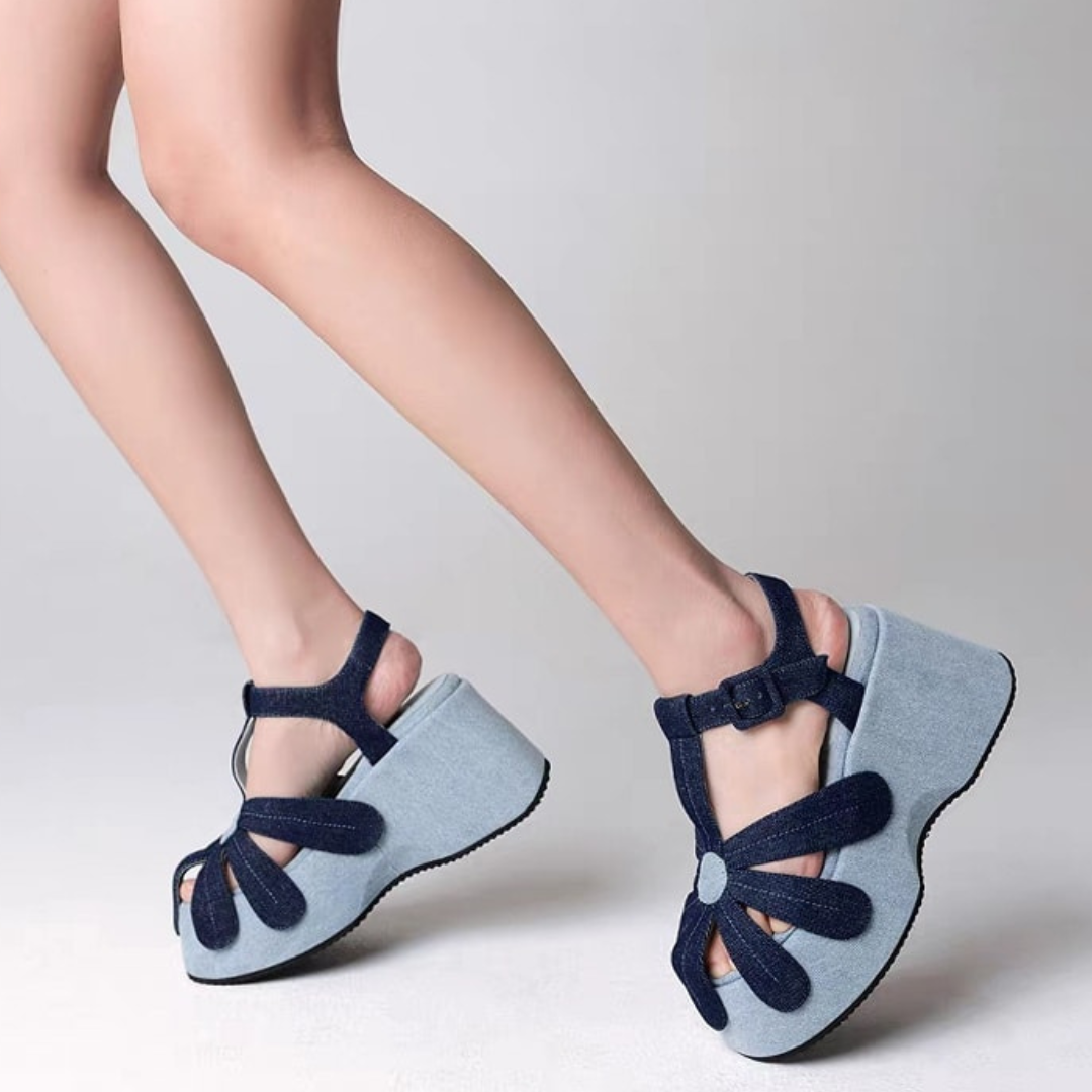 Denim Daze Platform Sandals