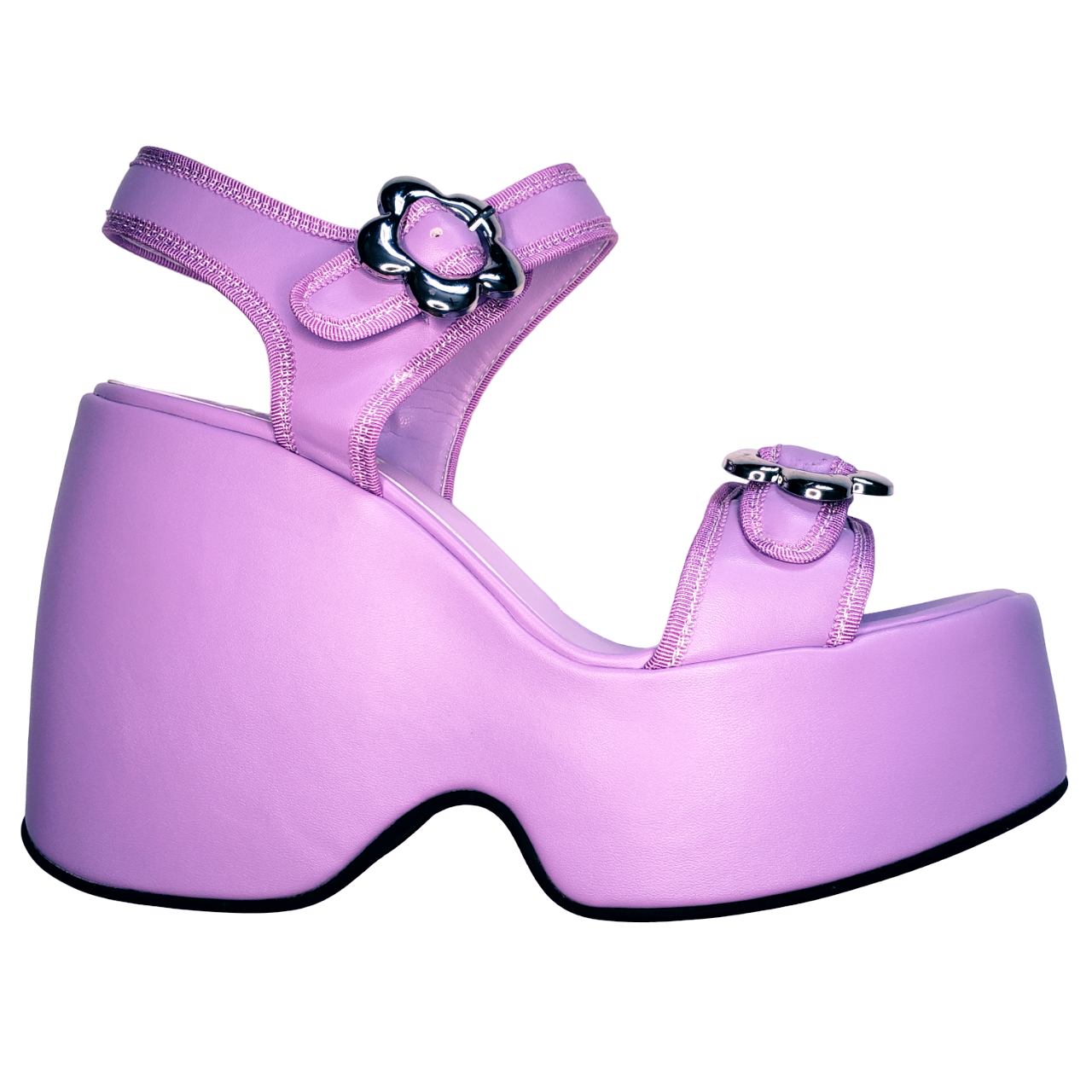 Ezra Purple Flower Platform Sandals