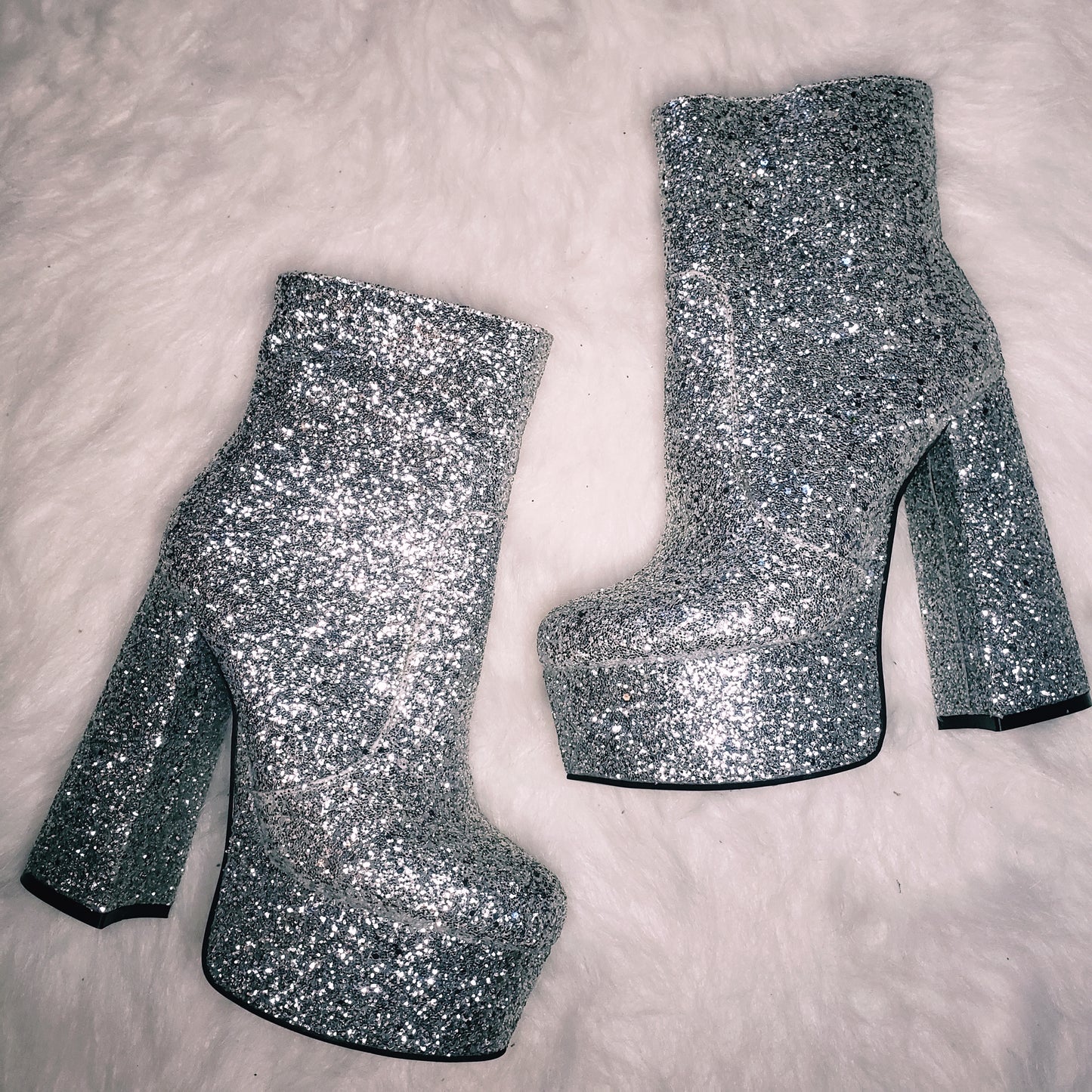 sparkly platform boots