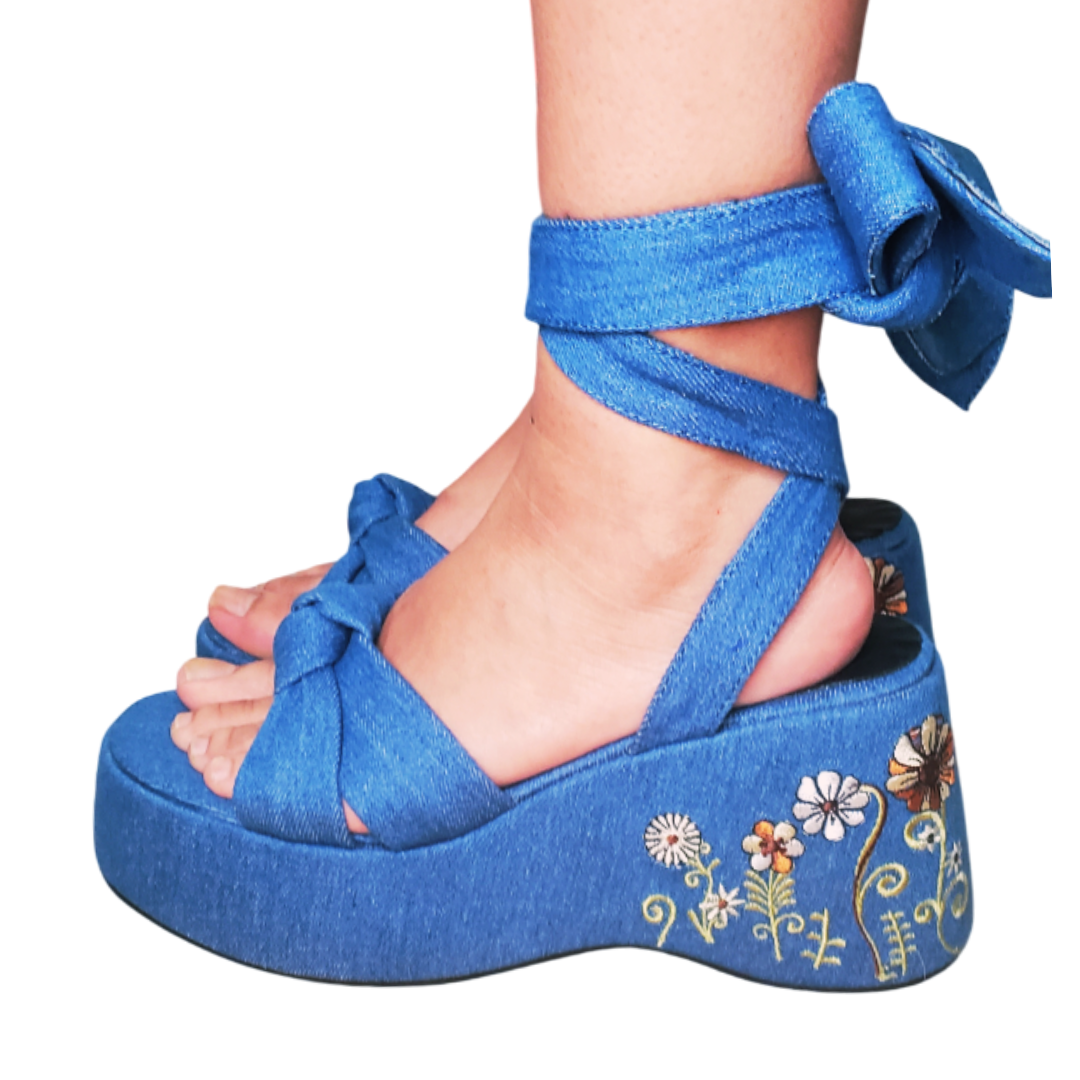 Dream Weaver Denim Platform Sandals