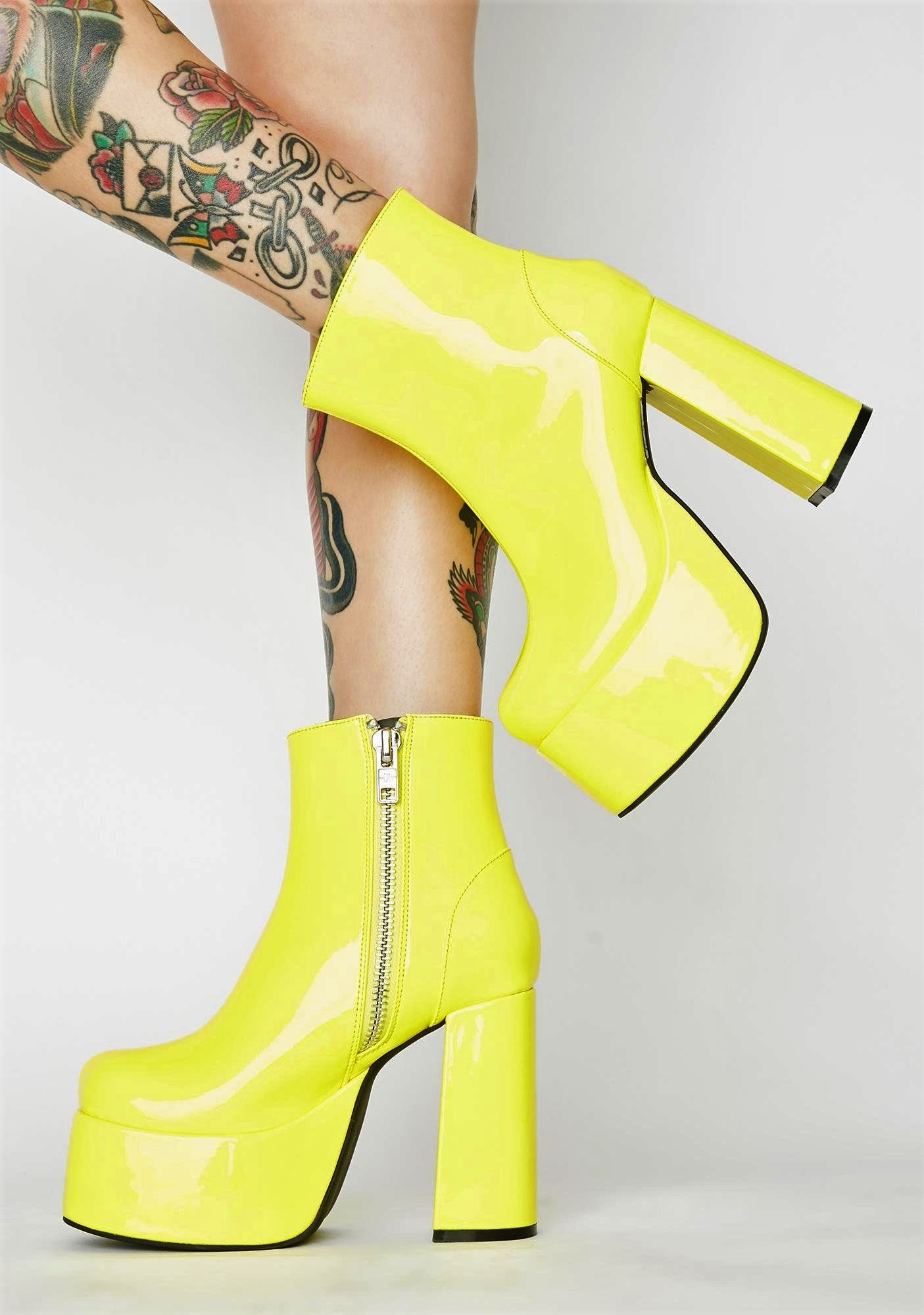 Patent Leather Ankle Gogo Boots (Made to Order)