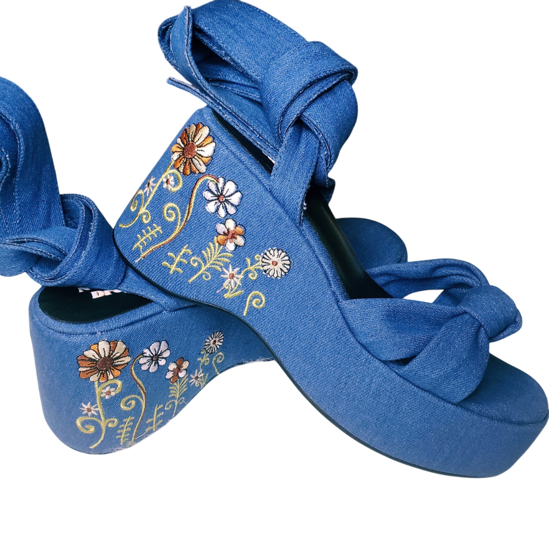 Dream Weaver Denim Platform Sandals