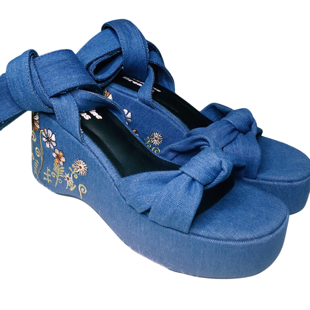 Dream Weaver Denim Platform Sandals