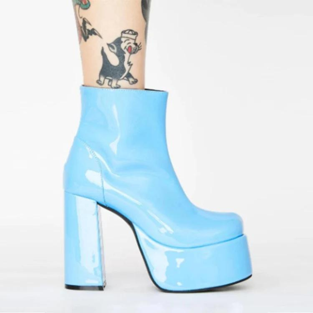Patent Leather Ankle Gogo Boots (Made to Order)