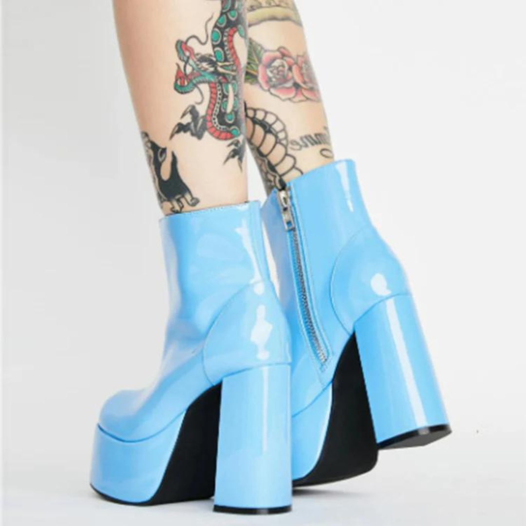Patent Leather Ankle Gogo Boots (Made to Order)