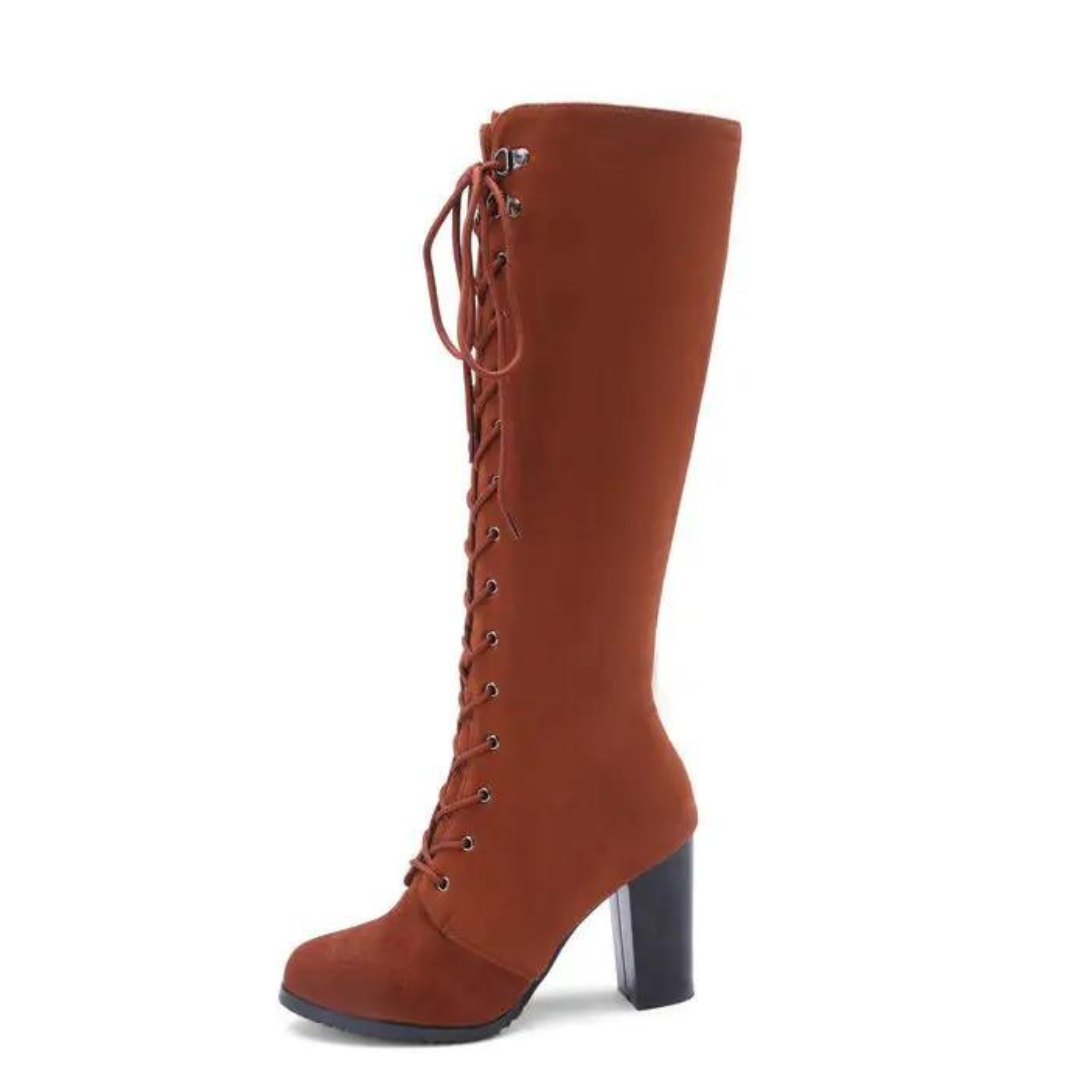 Cali Suede Lace Up Knee High Boots (Personalized  display picture 3