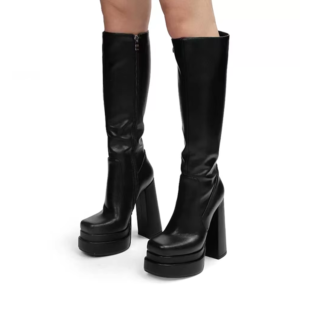 Stacy Knee High Platform Boots (Made to Order)