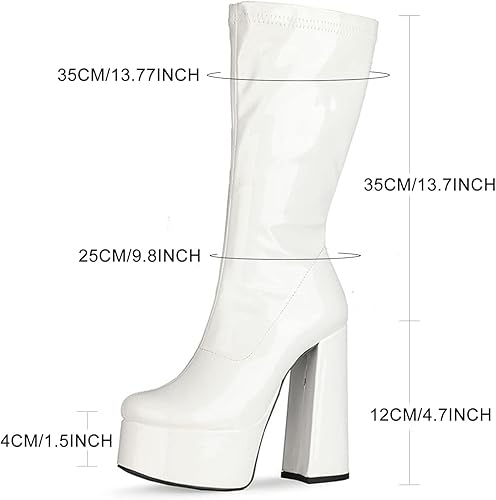 Twiggy White Platform Gogo Boots