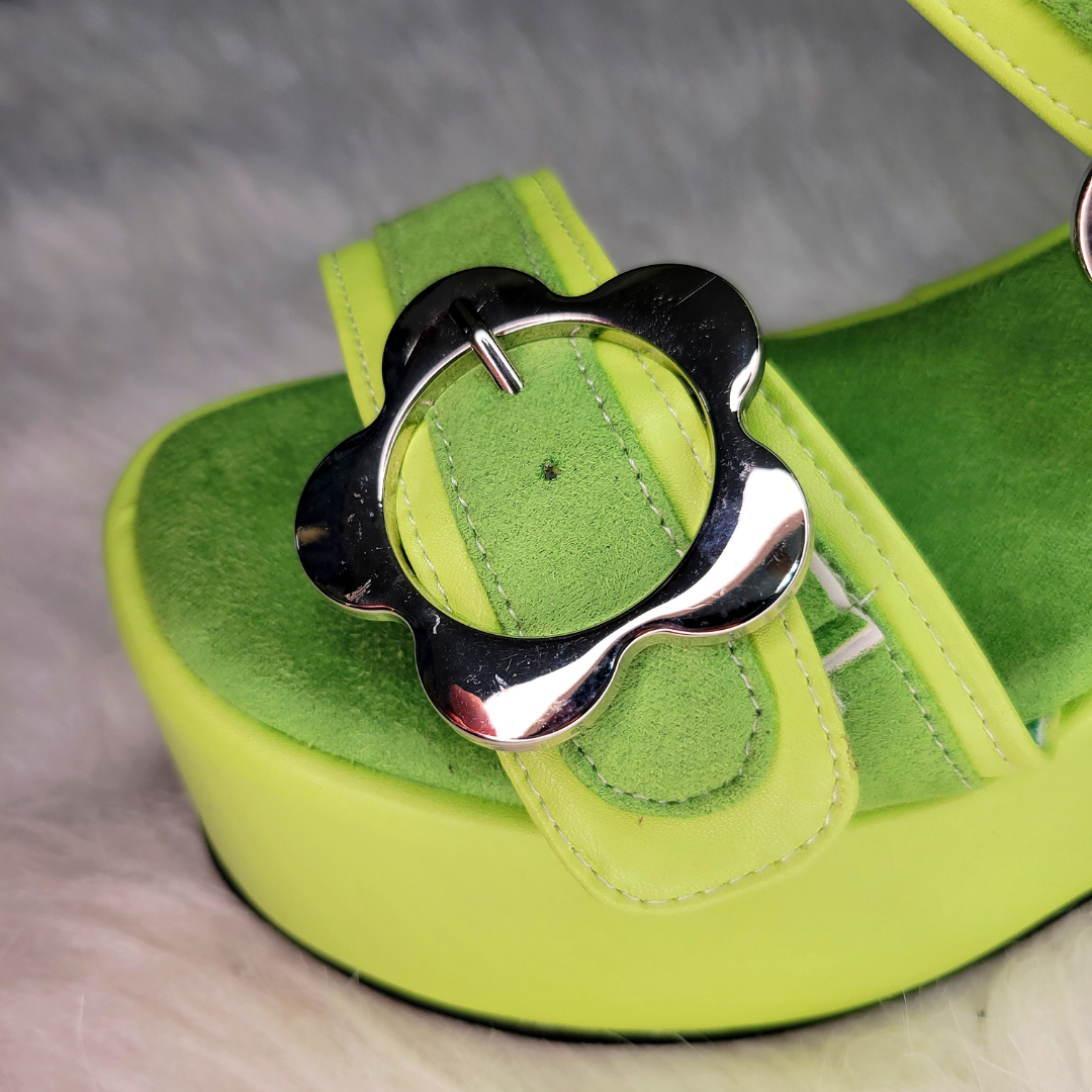 Ezra Pink Flower Platform Sandals (Made to Order)