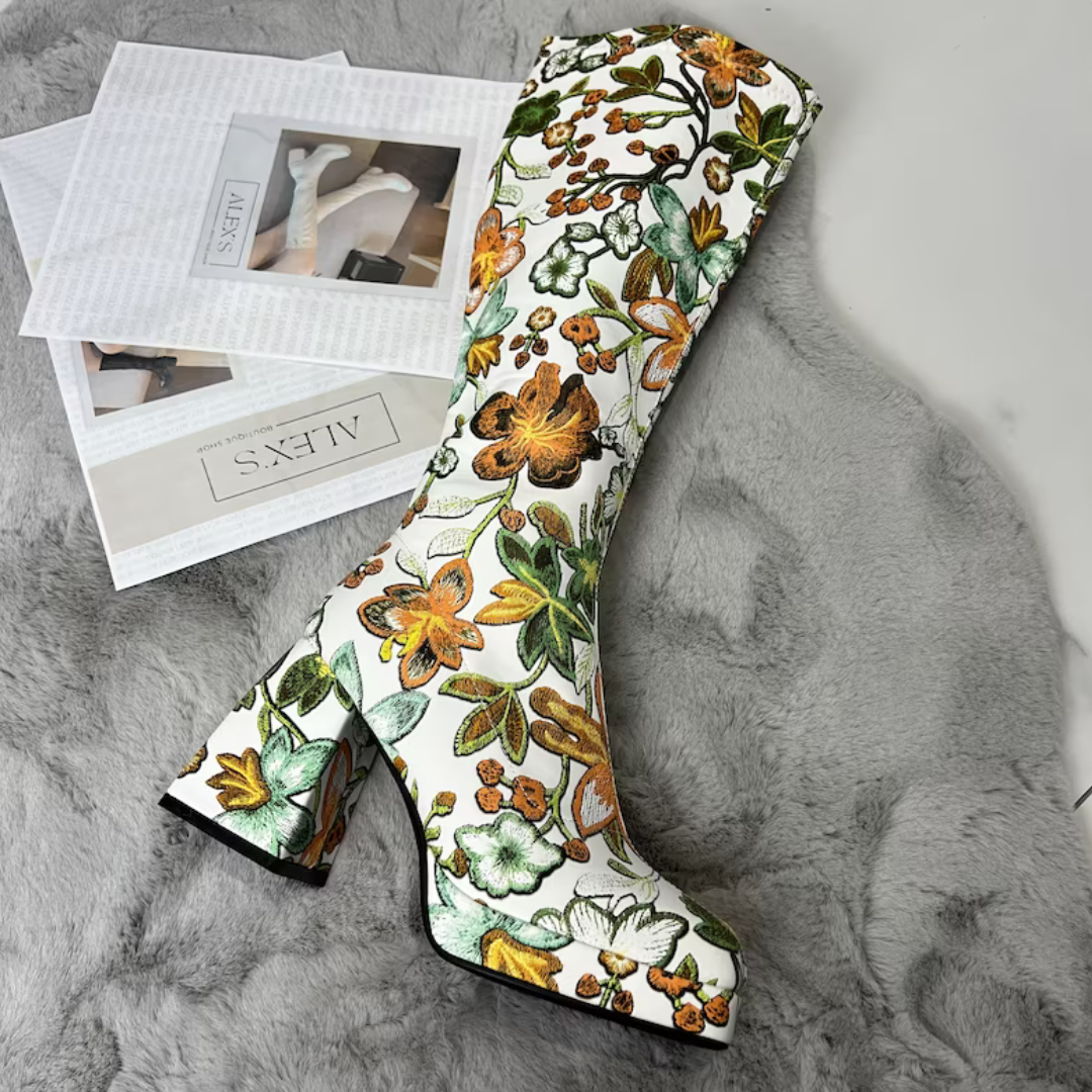 Flower Power Knee High Boots (Made to Order)