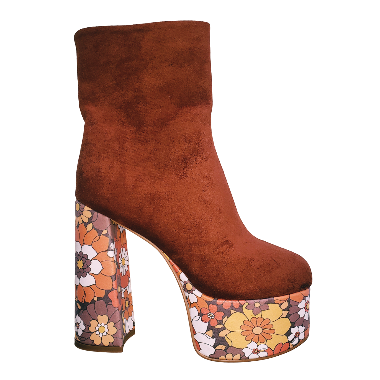 V.I.P Early Access Suede Floral Platform Boots
