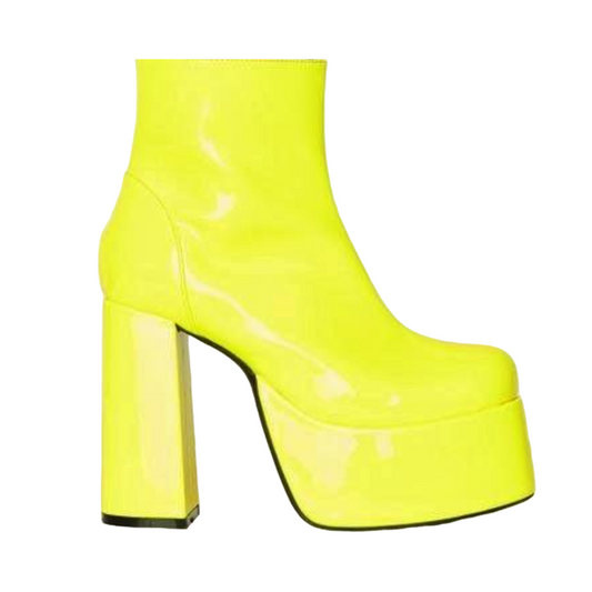 Patent Leather Ankle Gogo Boots (Made to Order)