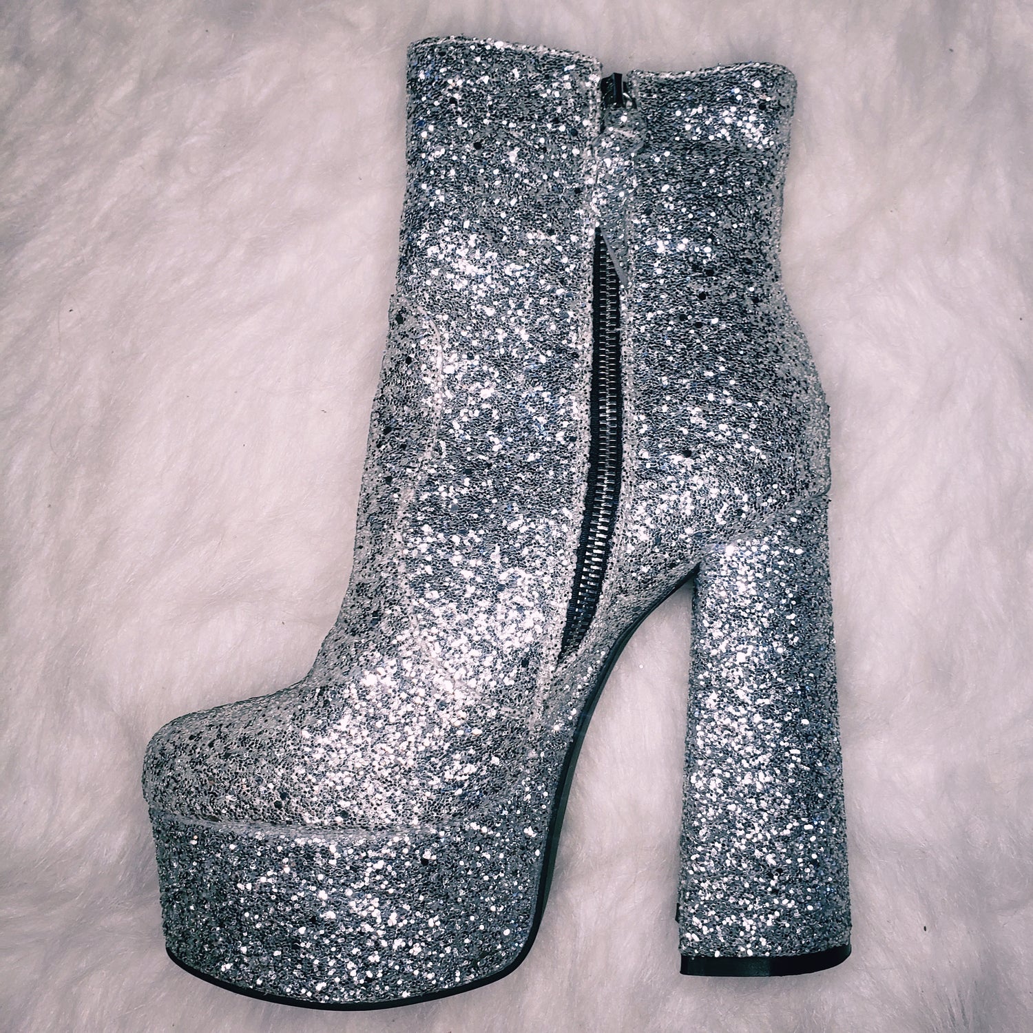 sparkly platform boots