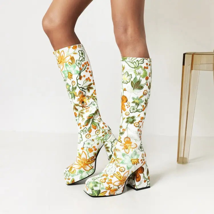 Flower Power Knee High Boots (Made to Order)